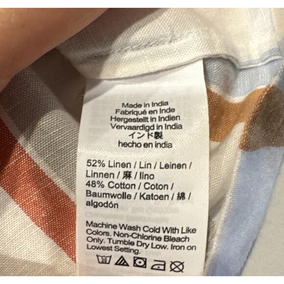 Madewell Striped Linen Button Front Tank Top Top Women’s Size XS Style# NV221 - Picture 6 of 6